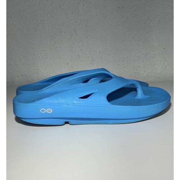 OOFOS OOlala Sandal Blue Recovery Shoes Flip Flops Mens Size 8 / Womens Size 10 - Picture 1 of 8